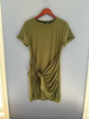 NWT Olive Green Side-Tie Midi Dress